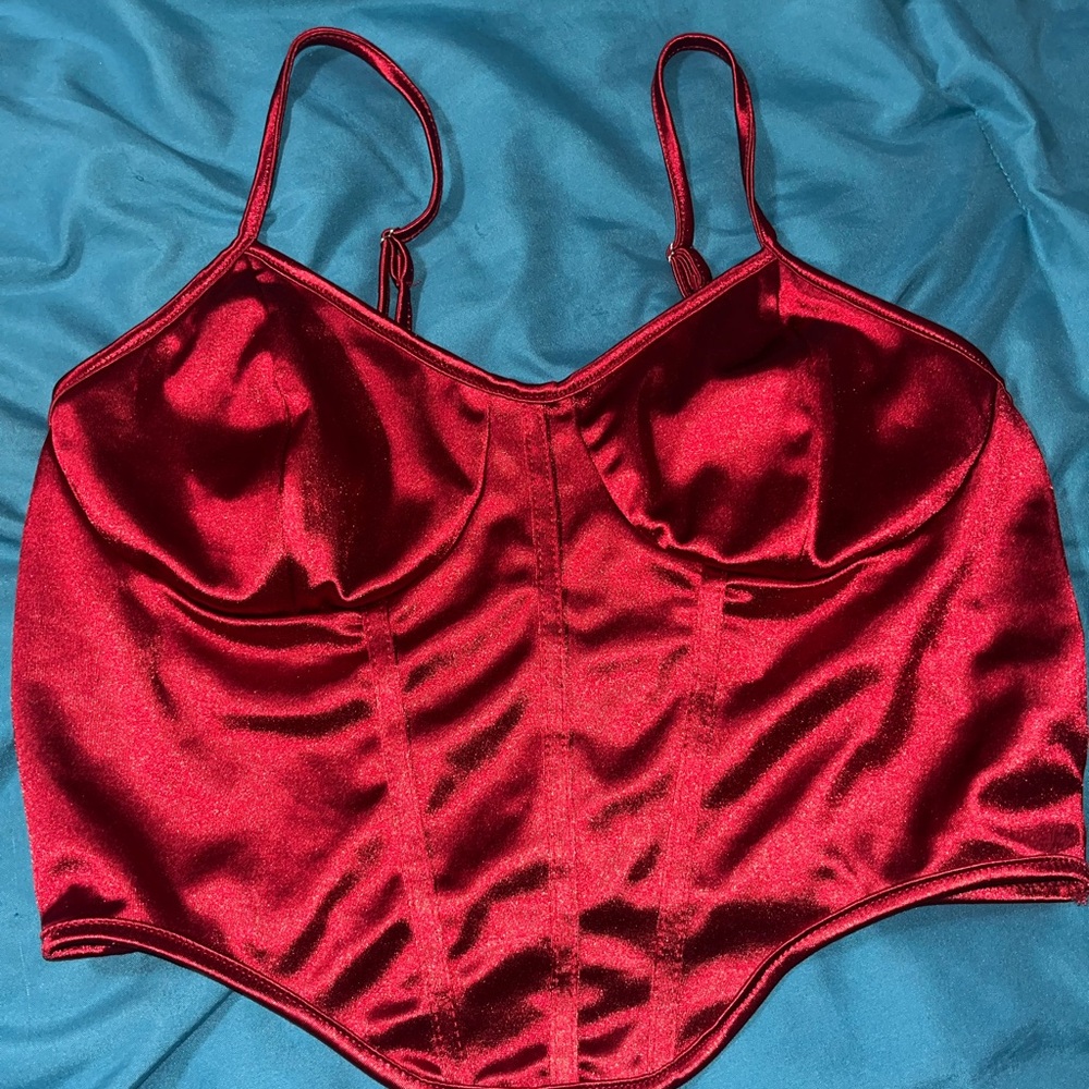Elegant Red Satin Camisole